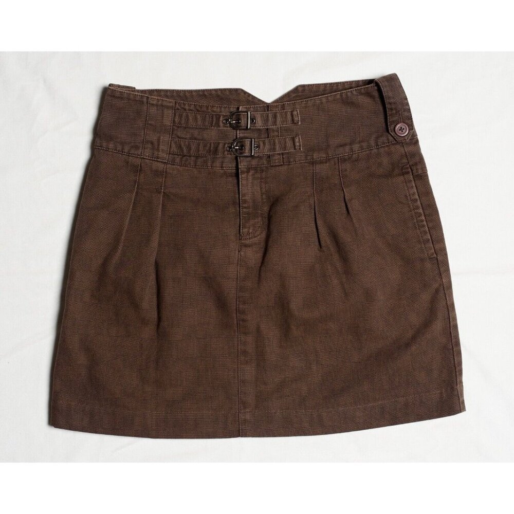 Weekend Workshop Womens Small Mini Skirt Heavy Cotton W/ Pockets Brown